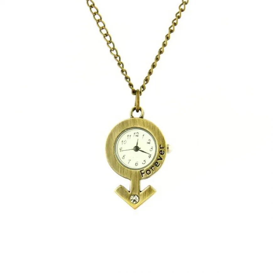 Montre sigle féminin flèche vintage + chainette pendentif pas chère