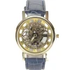 Montre squelette pas chère vintage bracelet bleu