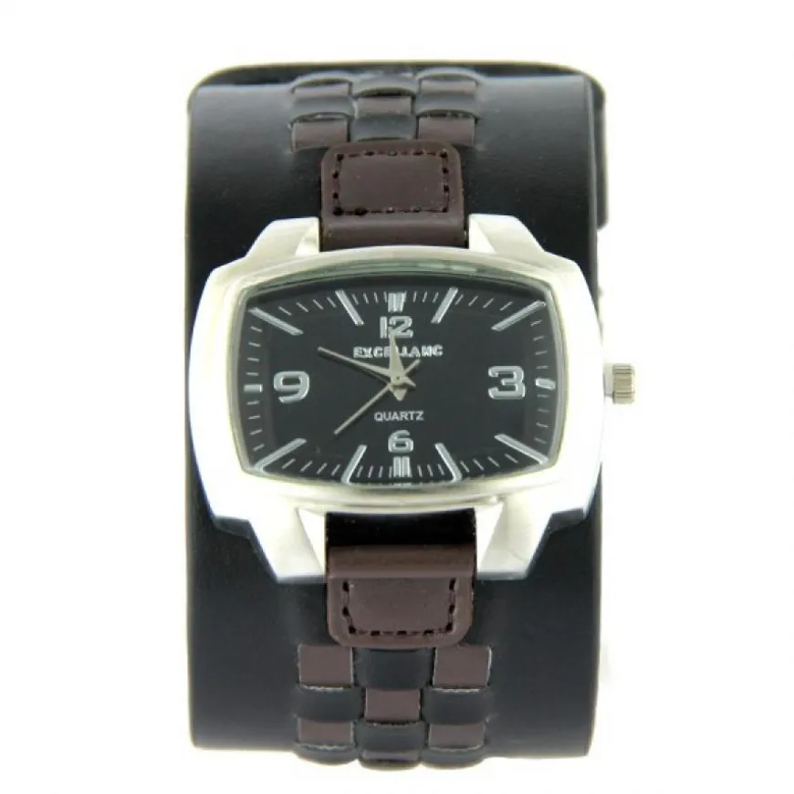 Montre tressé bracelet de force Excellanc noir