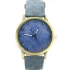 Montre unisexe bleu style matière pantalon jean's