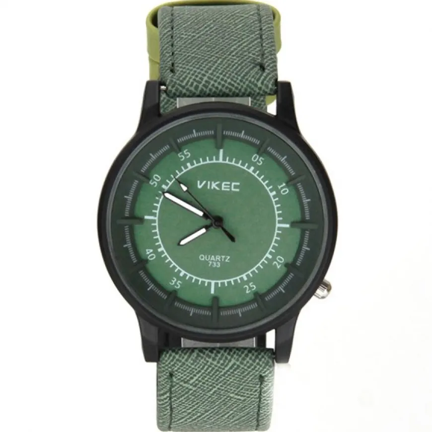 Montre verte homme originale bracelet résistant