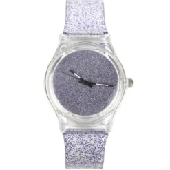 Montre violette originale pas chère paillettes