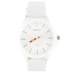 Montre Womage blanche design pas chère longue trotteuse