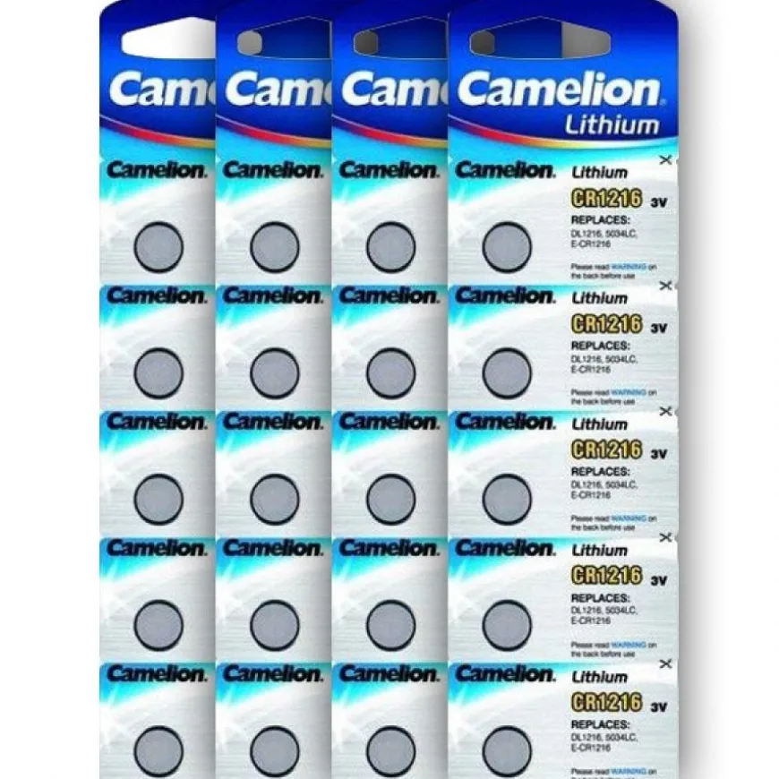 Pack de 20 Batteries pour montre CR1216 3 V lithium