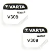 Pack de 2 Batteries Varta 1,55 V 309 alcaline pour montre
