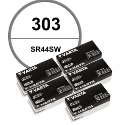 Pack de 50 Piles montre Varta 1.55 V 303 alcaline