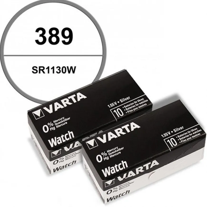 Pack de 20 Piles Varta 1,55 V alcaline 389 pour montre