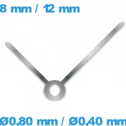 Paire Aiguilles pour Montre Argenté Ø0,80 mm / Ø0,40 mm