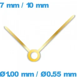 Paire d'aiguille (Ø1,00 mm / Ø0,55 mm) doré pour mouvement montre