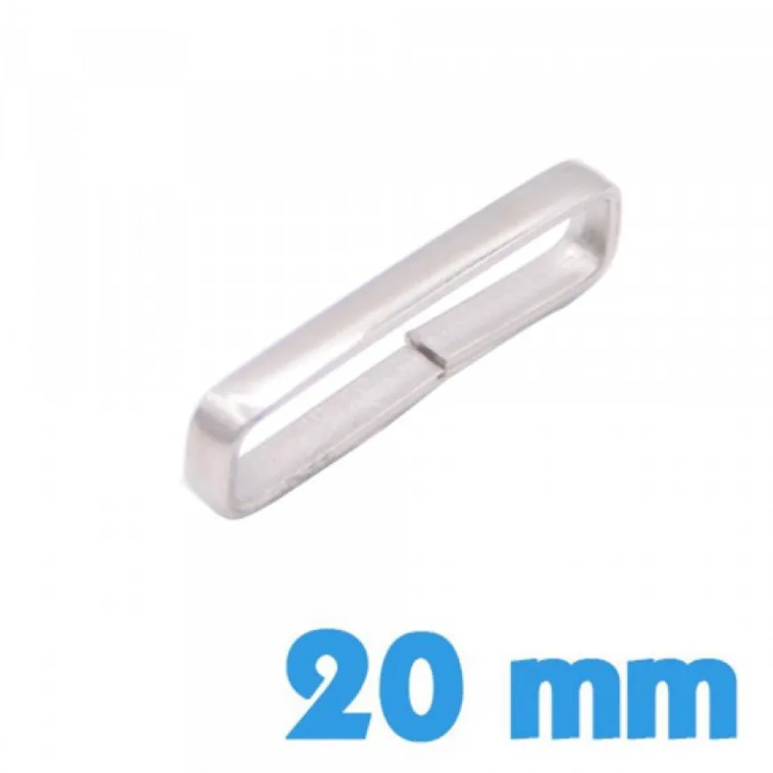 Passant Acier Montre 20 mm Argenté