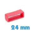 Passant bracelet Silicone 24 mm pas cher - Rouge corail