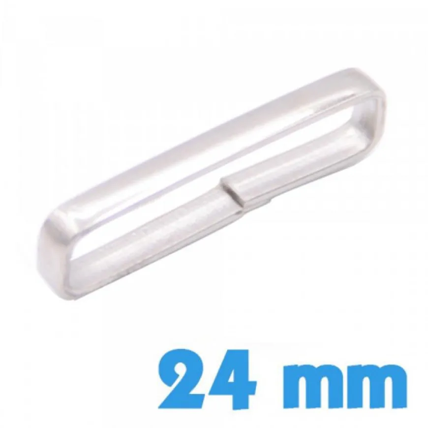 Passant de Montre Acier 24 mm - Fin Argenté