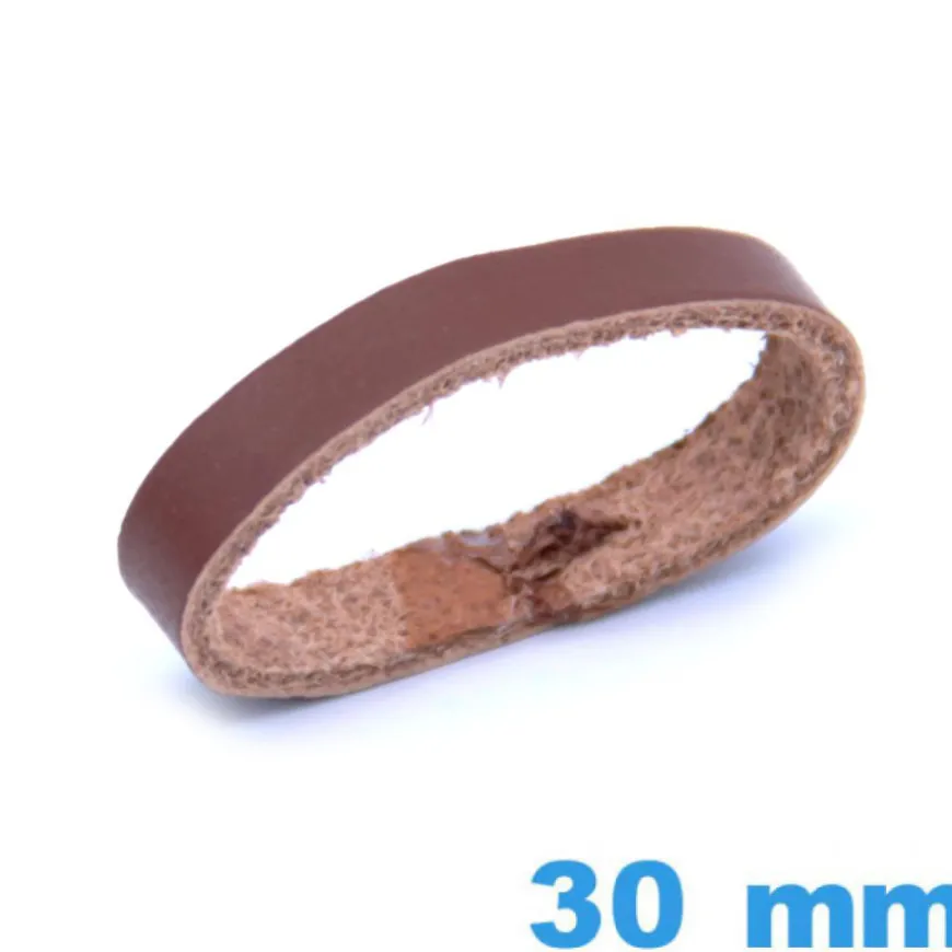 Passant de montre Cuir véritable Vrai cuir Brun 30 mm