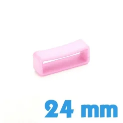 Passant de montre silicone rose 24 mm