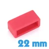 Passant de montre silicone rouge large 22 mm