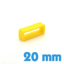 Passant Silicone Jaune 20 mm pour montre