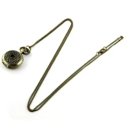 Pendentif montre pas cher vintage doré + chaine de cou