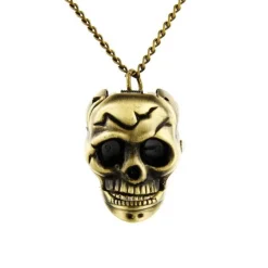 Pendentif montre tête de mort vintage gothique punk rock