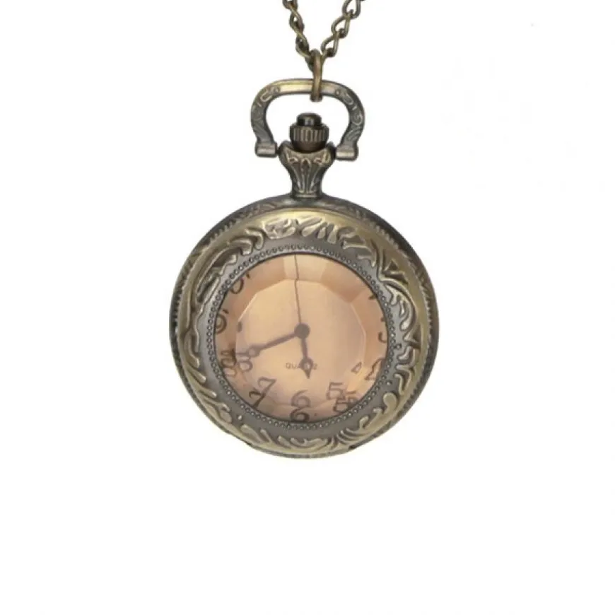 Pendentif montre vintage chaine dorée 80 cm