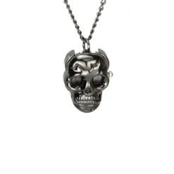Pendentif tete de mort montre noir