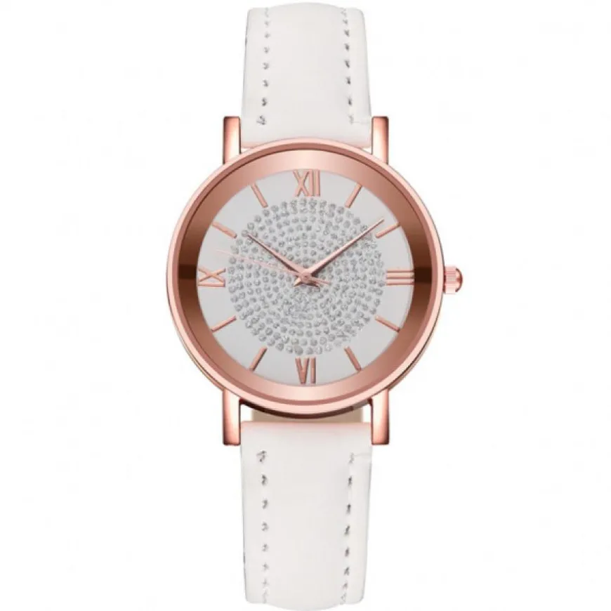 Petite montre blanche femme pas chère chiffres romains