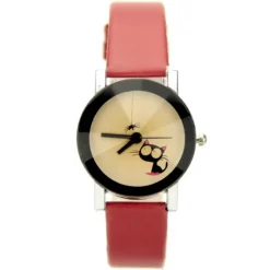 Petite montre mignonne pas chère avec chat et araignée