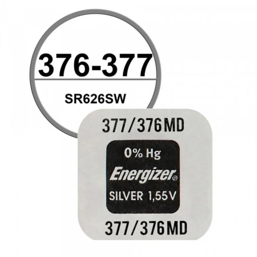 Pile Energizer pour Montre 377/376 Oxyde d'argent