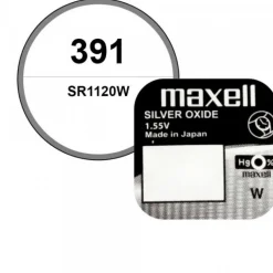 Pile Maxell oxyde d'argent 1,55 V 391 de montre