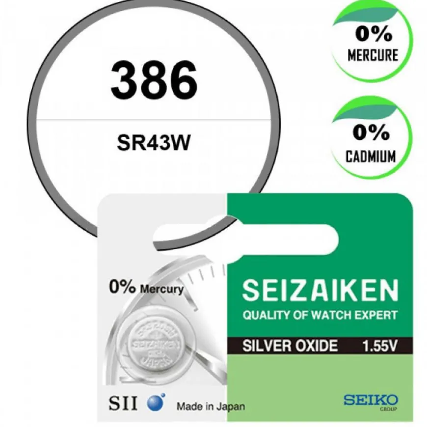 Pile oxyde d'argent 1,55 V Seiko 386 montre