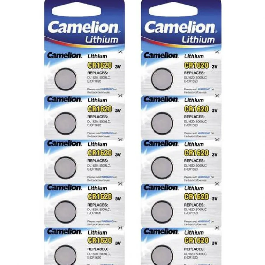 10 Piles lithium 3 V CR1620 pour montre