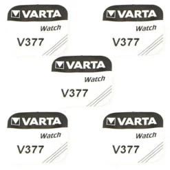 5 Piles pour montre alcaline 1,55 V 377 Varta
