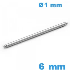 1 Pompe Non téléscopique Suisse 6mm pour bracelet montre diam : 1 mm  épaulement simple