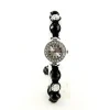 Shamballa noir boules noir et blanc montre pas chère femme
