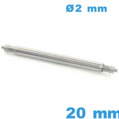 Springbar à l'unité réparation bracelet montre 20mm diam : 2 mm