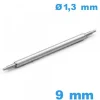 Springbar à ressort fermoir 9 mm d :1,3 mm épaulement double Téléscopique