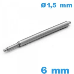 Springbar à ressort à l'unité pour réparation bracelet montre 6 mm  d :1,5 mm Téléscopique d'un côté épaulement double qualité S