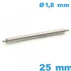 1 Springbar à ressort Non téléscopique Suisse 25mm réparation bracelet montre diam : 1,8 mm ISOSWISS épaulement simple