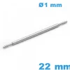 Springbar à Ressort pour Montre 22 mm Double Rainure d. 1 mm