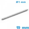 1 Springbar à ressort  réparation montre 19 mm Non téléscopique épaulement simple d :1 mm qualité Suisse