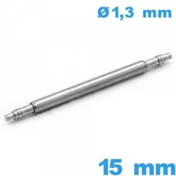 Springbar à ressort Suisse pour montre 15mm d :1,3 mm épaulement simple Téléscopique