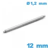 1 Springbar à ressort Téléscopique Suisse 12 mm pour réparation montre d :1,2 mm de marque ISOSWISS épaulement simple
