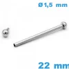 Tige Argenté 22 mm Montre à rivet cylindrique diamètre 1,50 mm