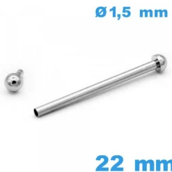 Tige Argenté 22 mm Montre à rivet cylindrique diamètre 1,50 mm