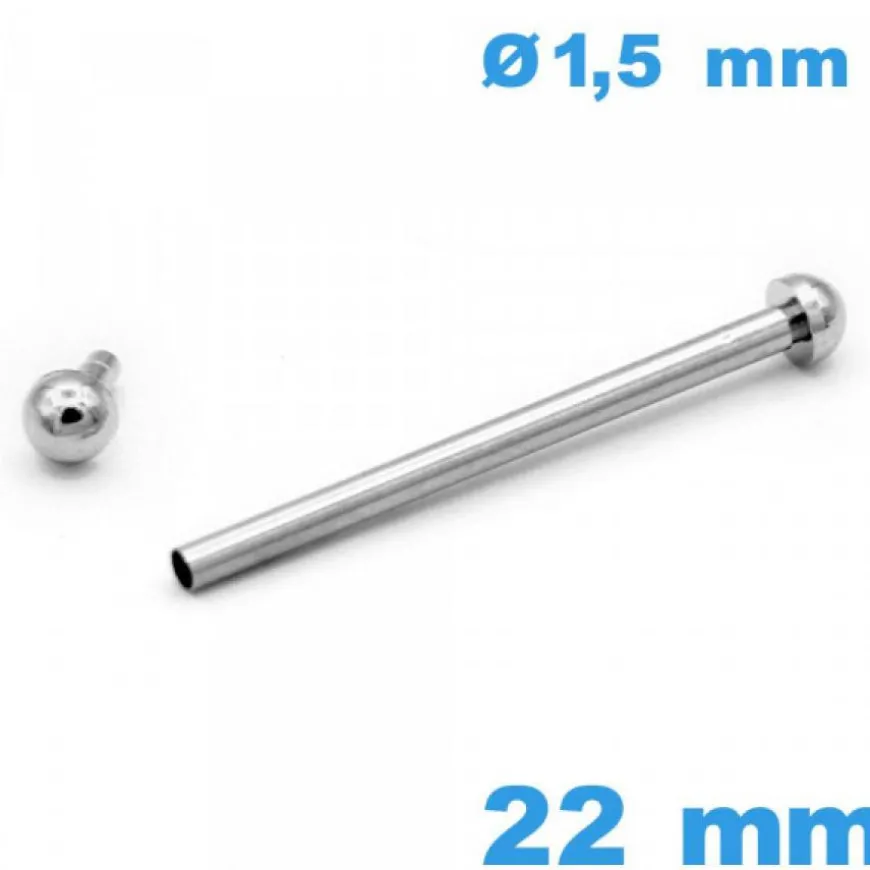 Tige Argenté 22 mm Montre à rivet cylindrique diamètre 1,50 mm