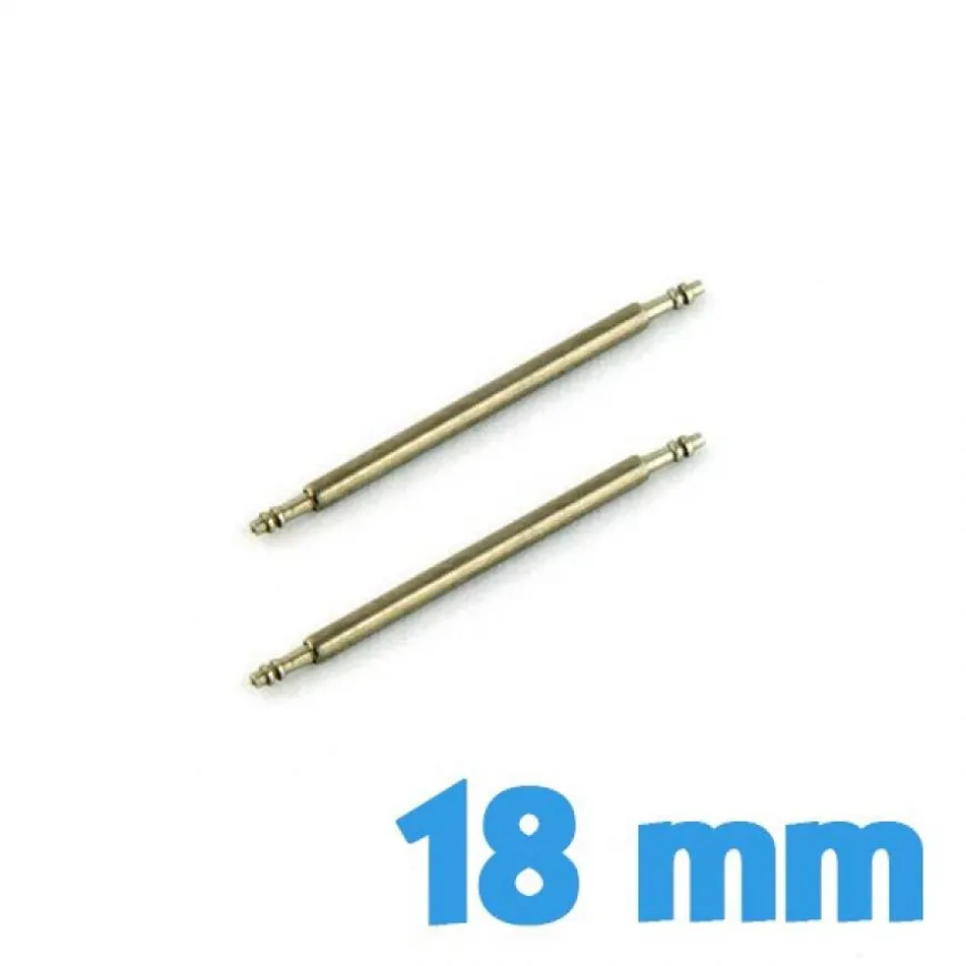 Tige de 18 mm de long pour réparation bracelet montre - lot de 2