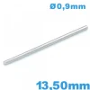 Tige droite longue de 13,50 mm  bracelet montre platine