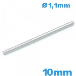 Tige Droite 10 mm pour Bracelet Métal Montre - Diamètre 1,10 mm