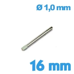 Tige à embout strié 16 mm pour bracelet  - Diamètre 1,0