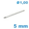 Tige fendue bracelet métal de montre diamètre 1 mm Longueur : 5mm