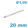 Tige fendue diamètre 1 mm Longueur : 20 mm bracelet métal
